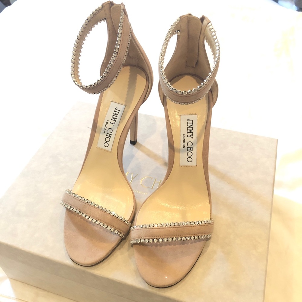 Jimmy Choo Dochas Jewel Strap Sandals, Pink sz 37